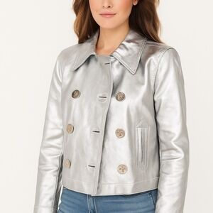 Lauren Jeans Company Ralph Lauren Silver Metallic Jacket
